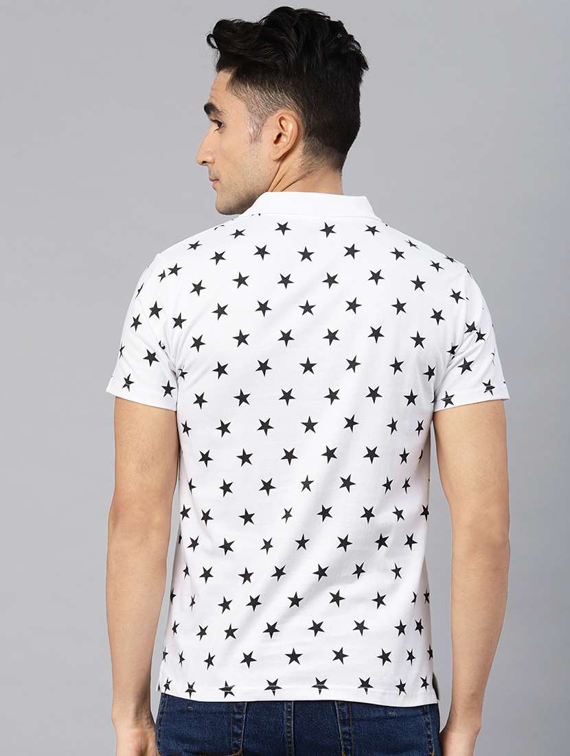 white printed polo t-shirt  - 16094334 -  Standard Image - 2