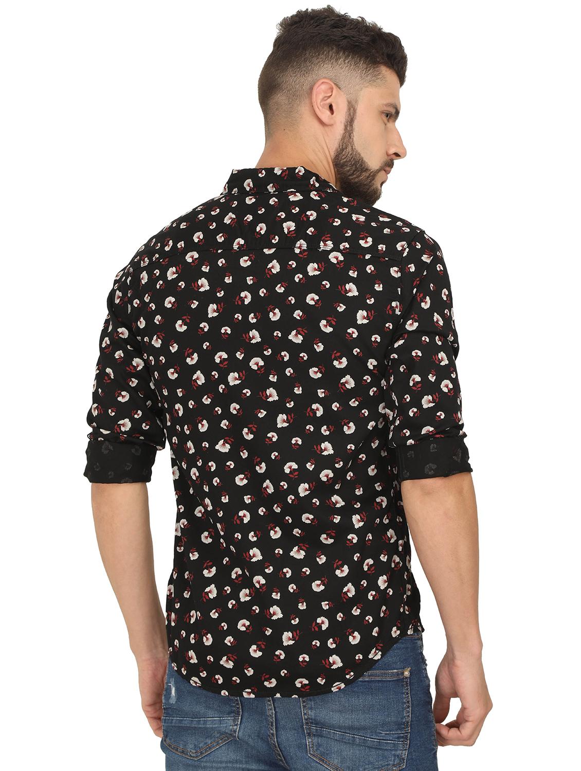 black floral printed casual shirt - 16094342 - Standard Image - 2