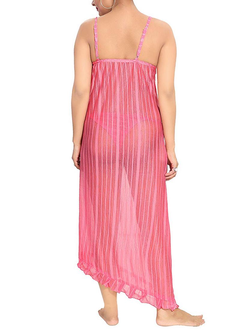 ruffle detail asymmetric nighty with panty - 16098352 - Standard Image - 2