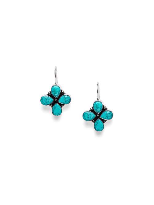 green metal drop earring - 16100719 - Standard Image - 0
