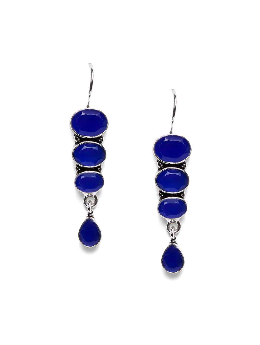 blue metal drop earring - 16100730 - Zoom Image - 0