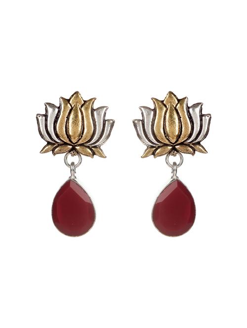 red metal drop earring - 16100743 - Standard Image - 0