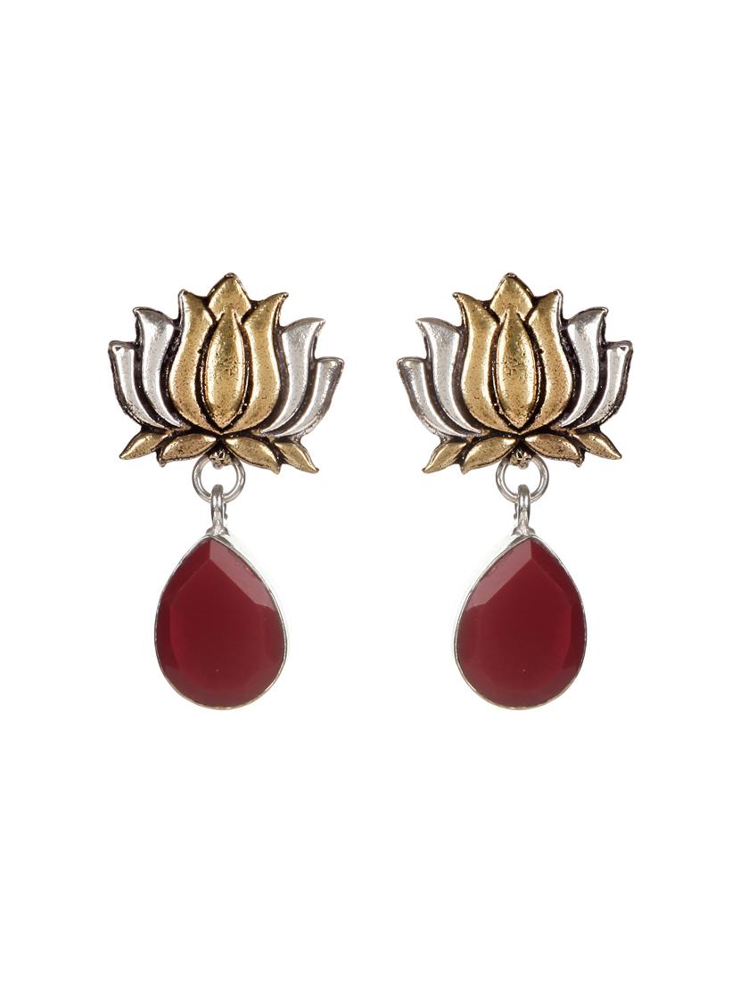 red metal drop earring - 16100743 - Zoom Image - 0
