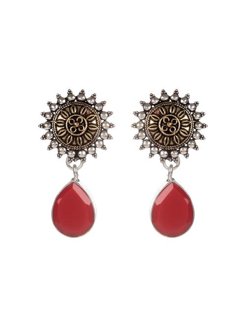 red metal drop earring - 16100746 -  Standard Image - 0