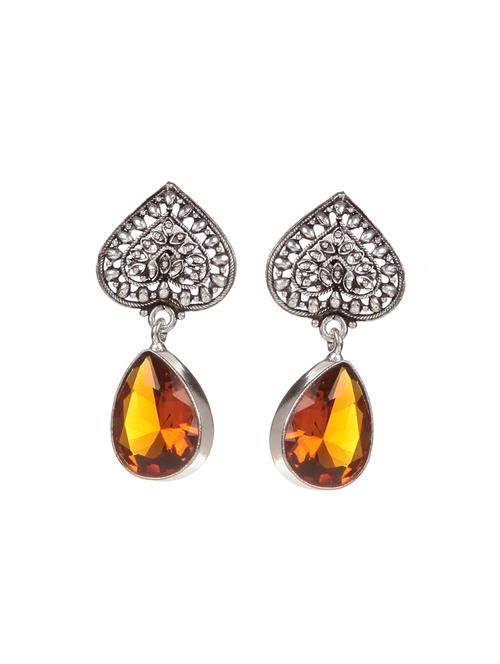 yellow metal drop earring - 16100775 - Standard Image - 0