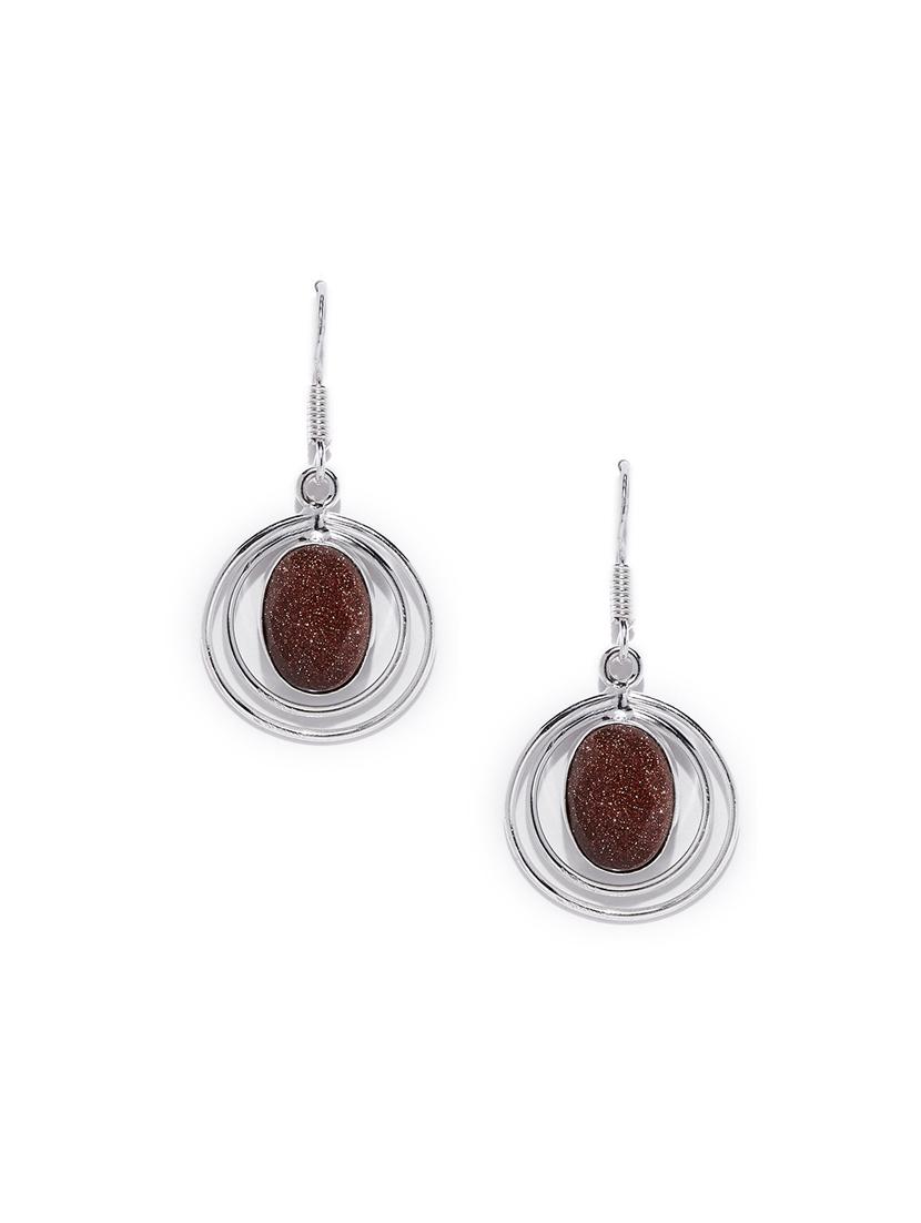 brown metal drop earring - 16100855 -  Zoom Image - 0