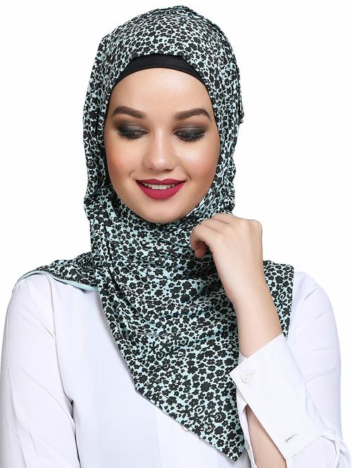 blue floral printed scarves - 16101139 - Standard Image - 0