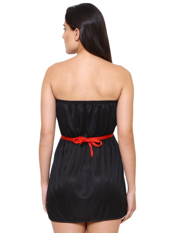 off shoulder nighty and bikini set - 16104461 - Standard Image - 2