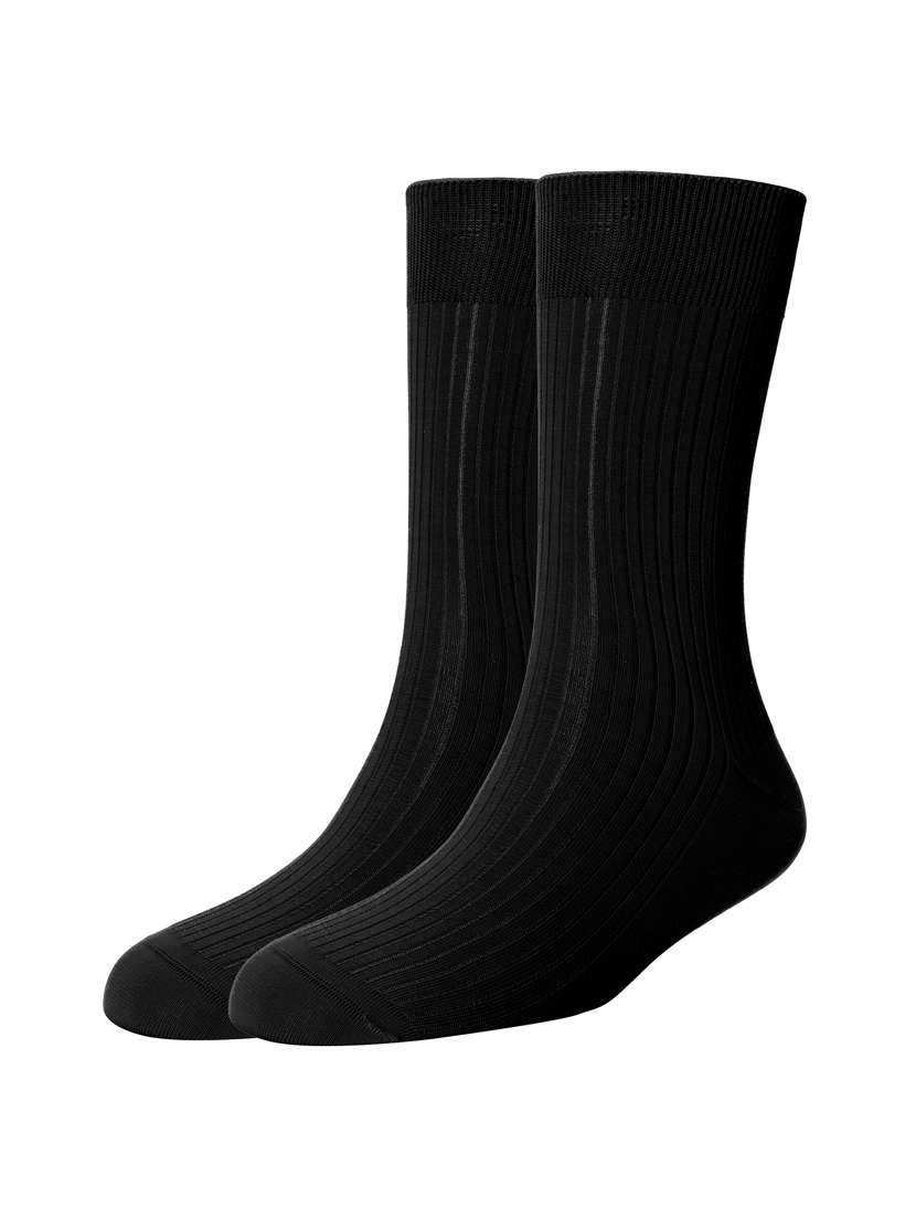 men solid above ankle length socks