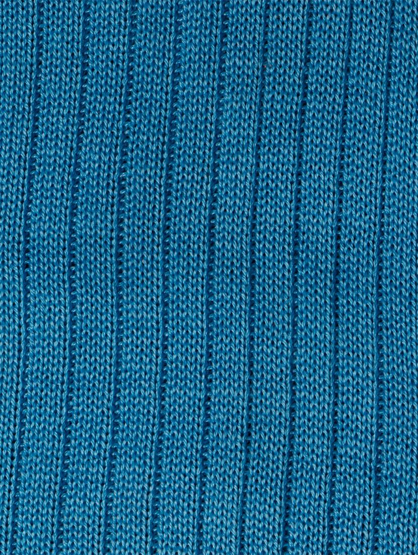 light blue cotton above ankle length sock - 16105663 - Standard Image - 2