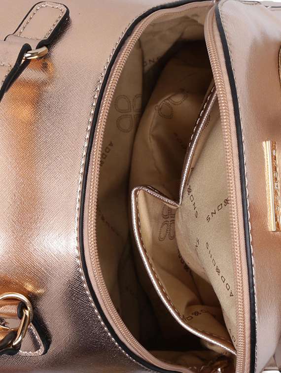 gold leatherette (pu) fashion backpack - 16105977 -  Standard Image - 2