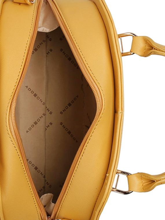 yellow leatherette (pu) fashion satchel - 16106014 - Standard Image - 2