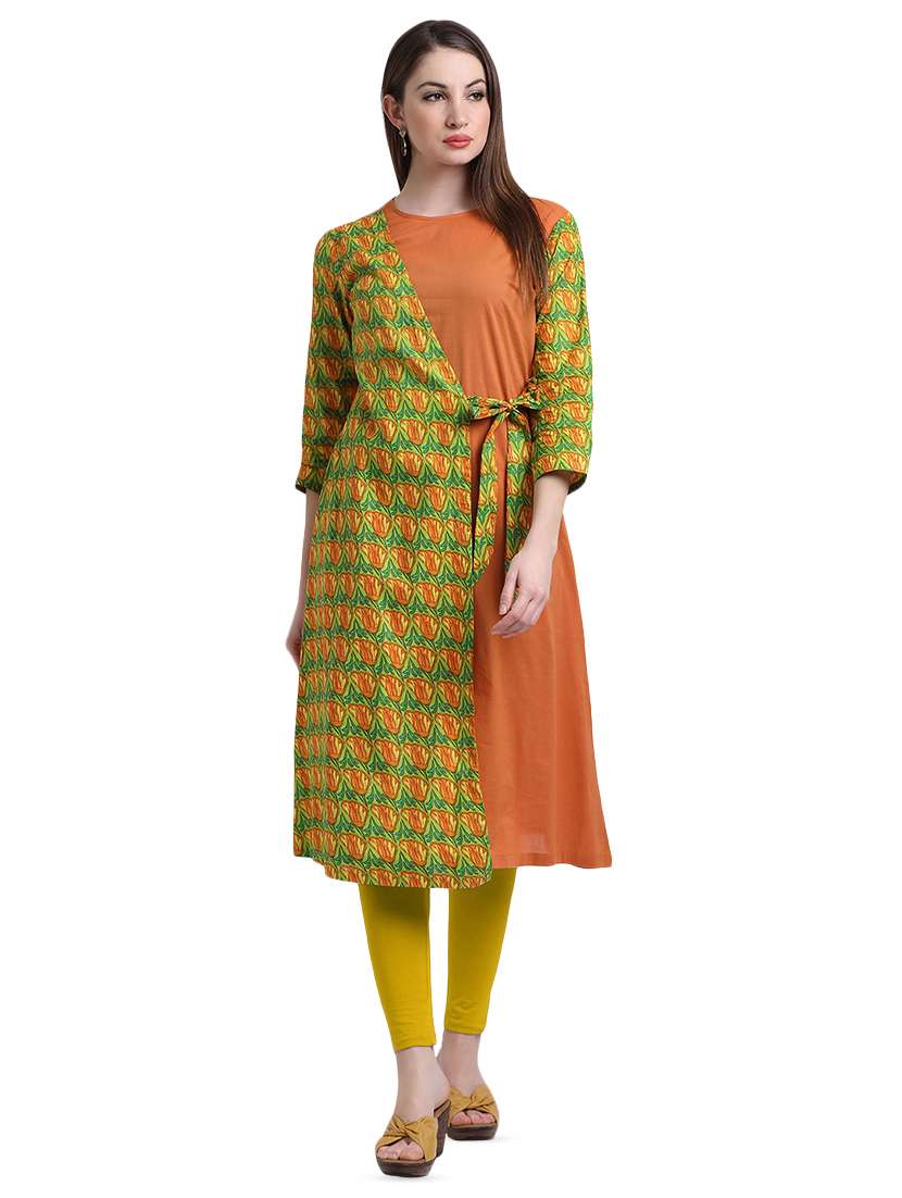 printed layered kurta