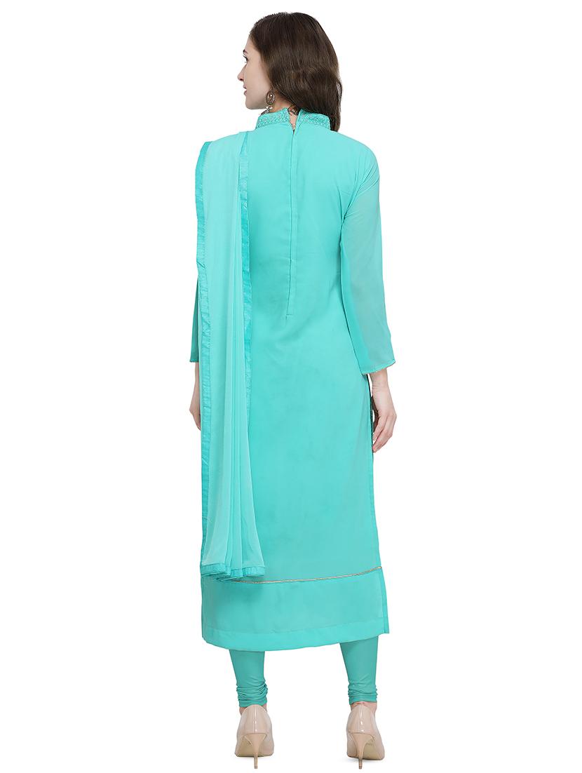 embroidered churidaar unstitched suit - 16106751 - Standard Image - 2