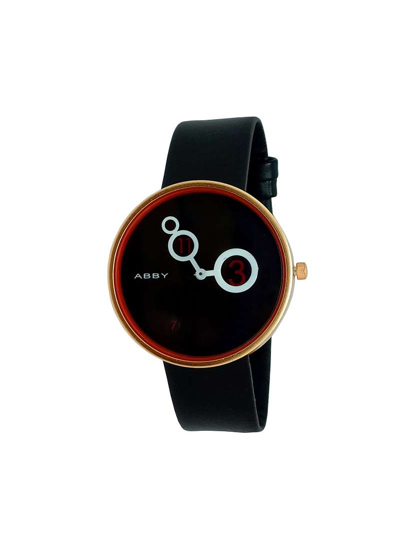 leather strap analog watch (jm712)