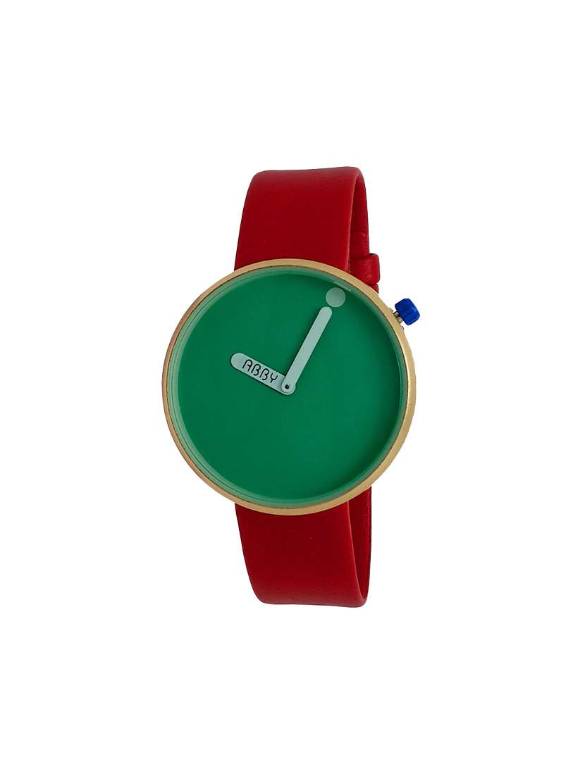 leather strap analog watch (jm715)