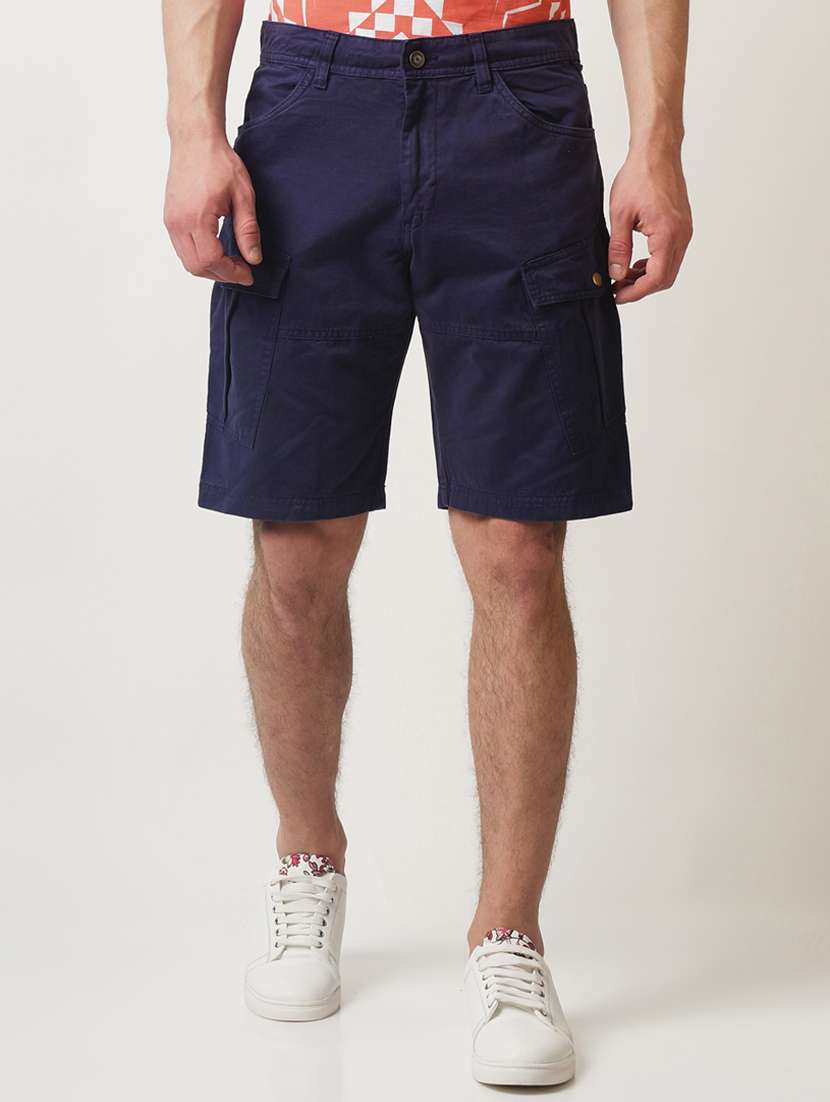 navy blue cotton shorts