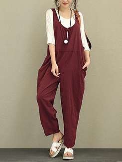 pocket detail solid dungaree