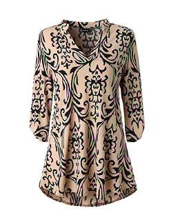 mandarin neck damask print tunic