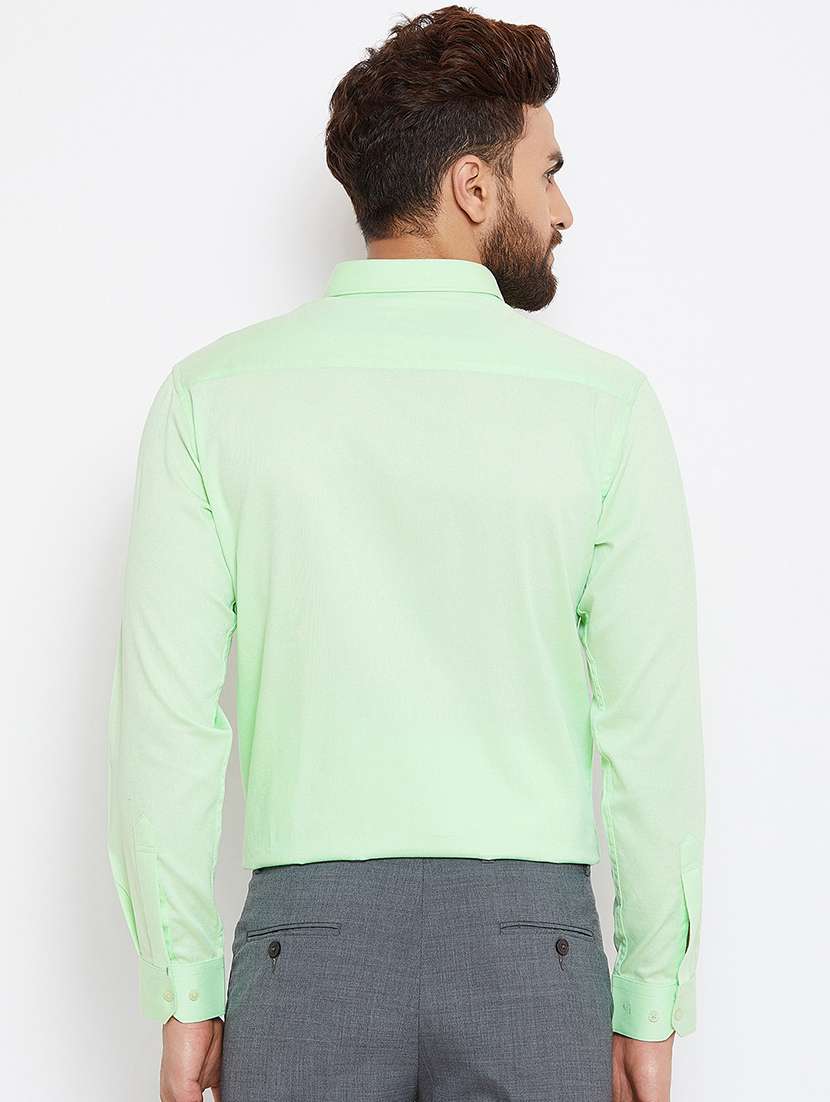 green solid formal shirt - 16110841 - Standard Image - 2