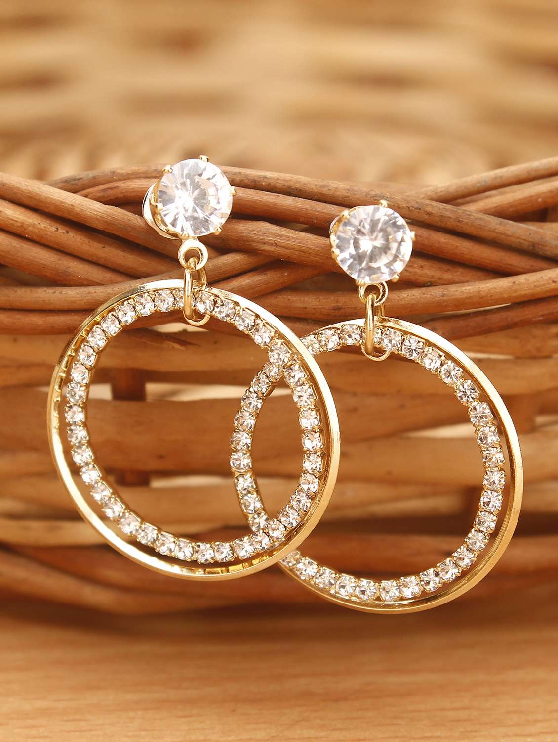 gold zinc drop earring