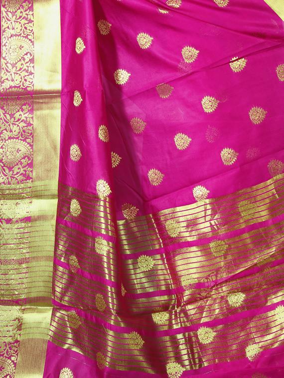 ethnic zari motifs kanjivaram saree with blouse - 16114508 - Standard Image - 2