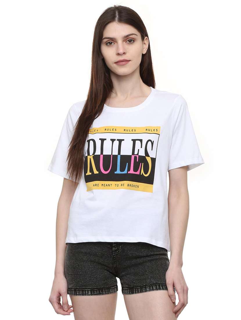 quirky text round neck tee