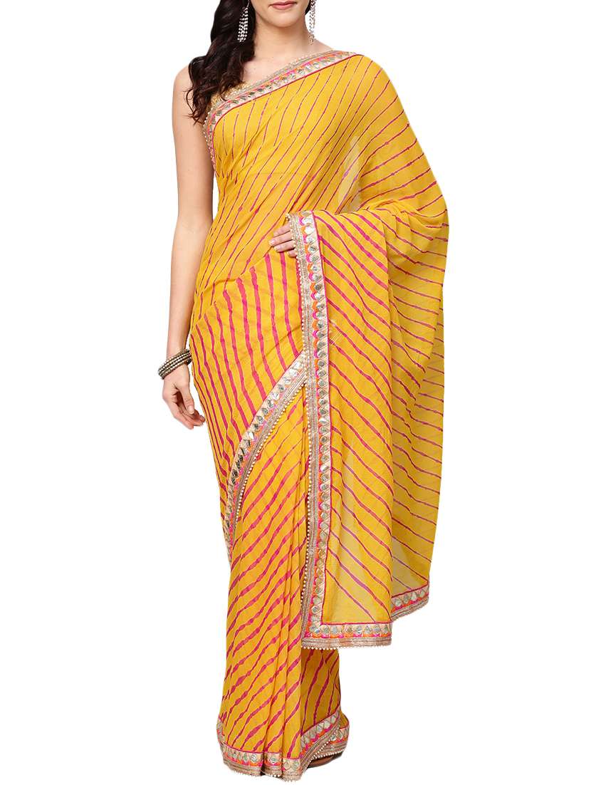 gota border leheriya saree with blouse