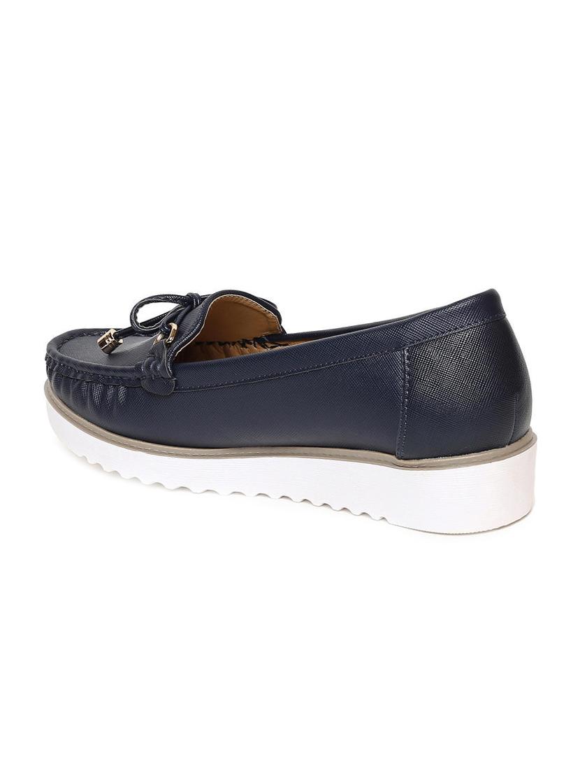 navy pu slip on loafers - 16130016 - Standard Image - 2