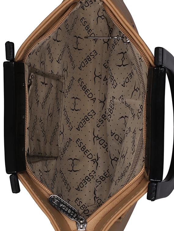 brown leatherette (pu) regular handbag - 16131467 - Standard Image - 2