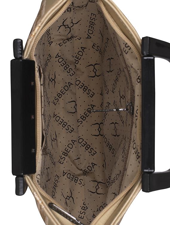 gold leatherette (pu) handbag - 16131471 - Standard Image - 2