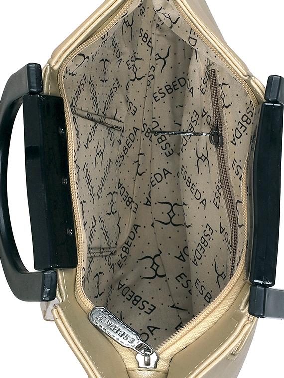 gold leatherette (pu) handbag - 16131474 - Standard Image - 2