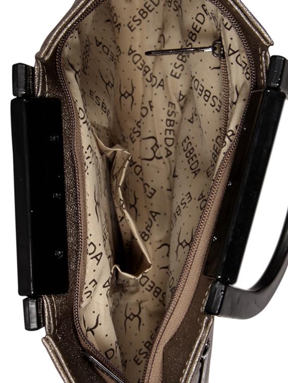 brown leatherette (pu) regular handbag - 16131542 - Standard Image - 2
