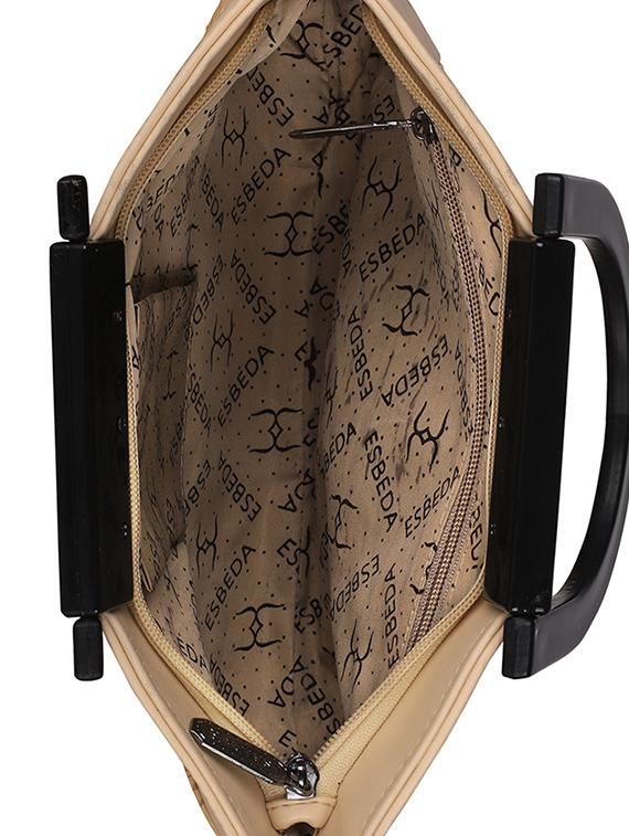 beige leatherette (pu) regular handbag - 16131719 - Standard Image - 2