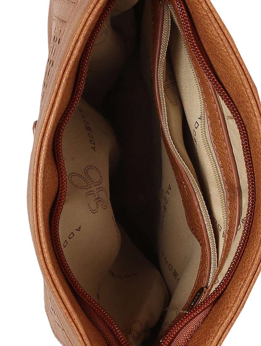 tan leatherette (pu) sling bag - 16131996 -  Standard Image - 2