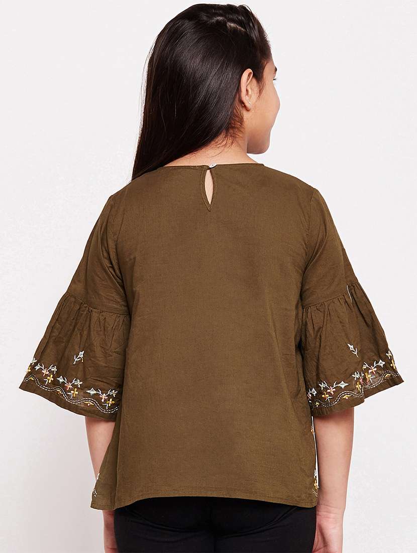 green cotton top - 16132544 - Standard Image - 2