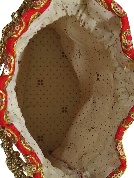 red silk ethnic potli - 16133533 - Standard Image - 2