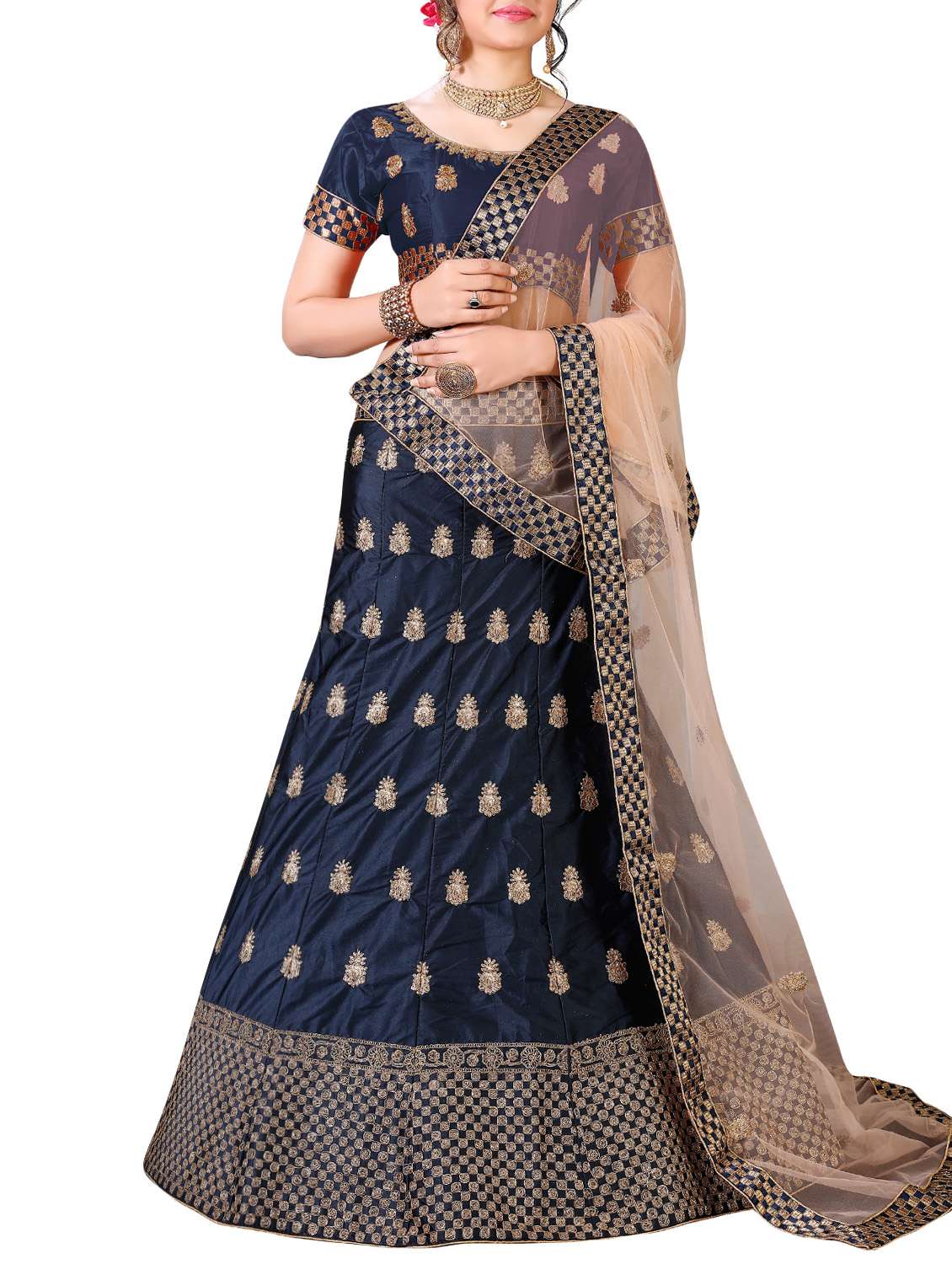 embroidered a-line lehenga