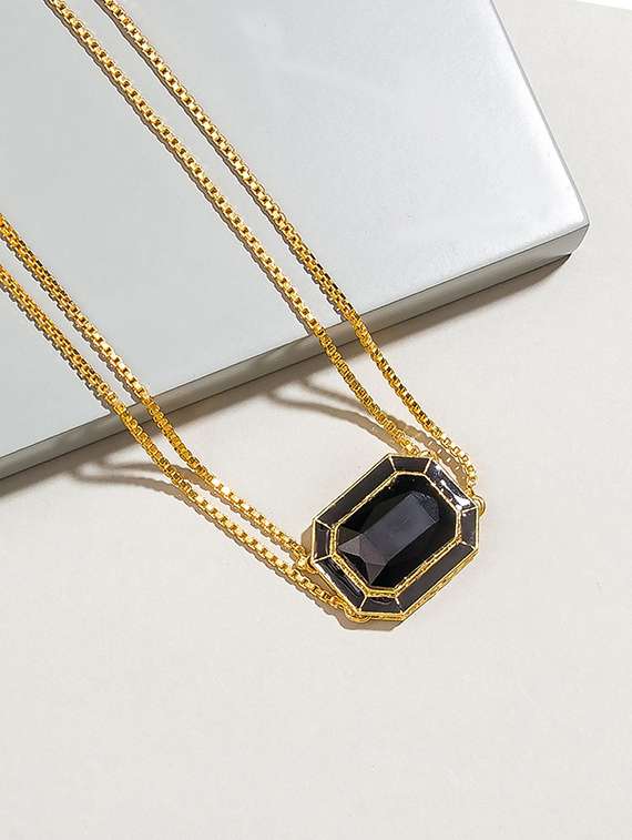 black metal short necklace