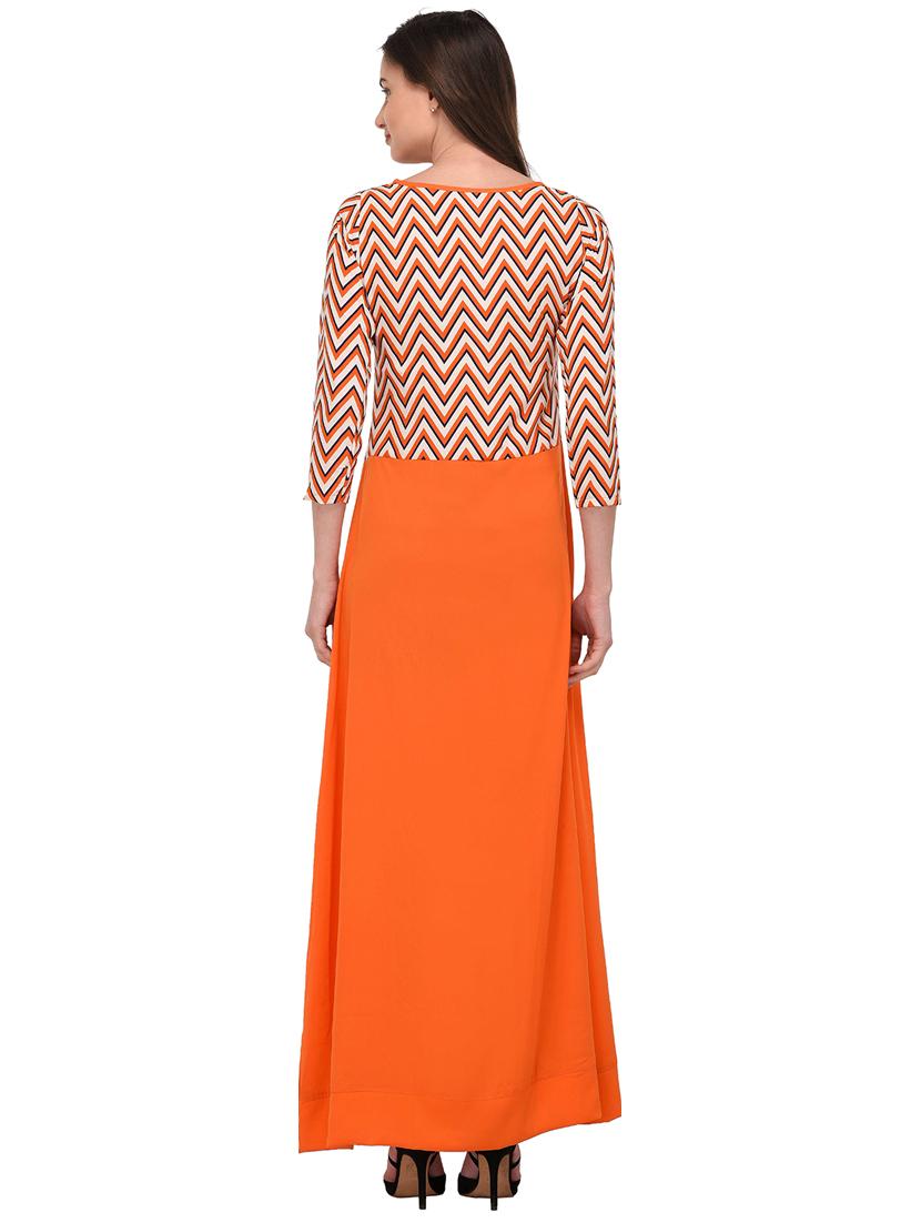 chevron a-line ethnic dress - 16138571 - Standard Image - 2