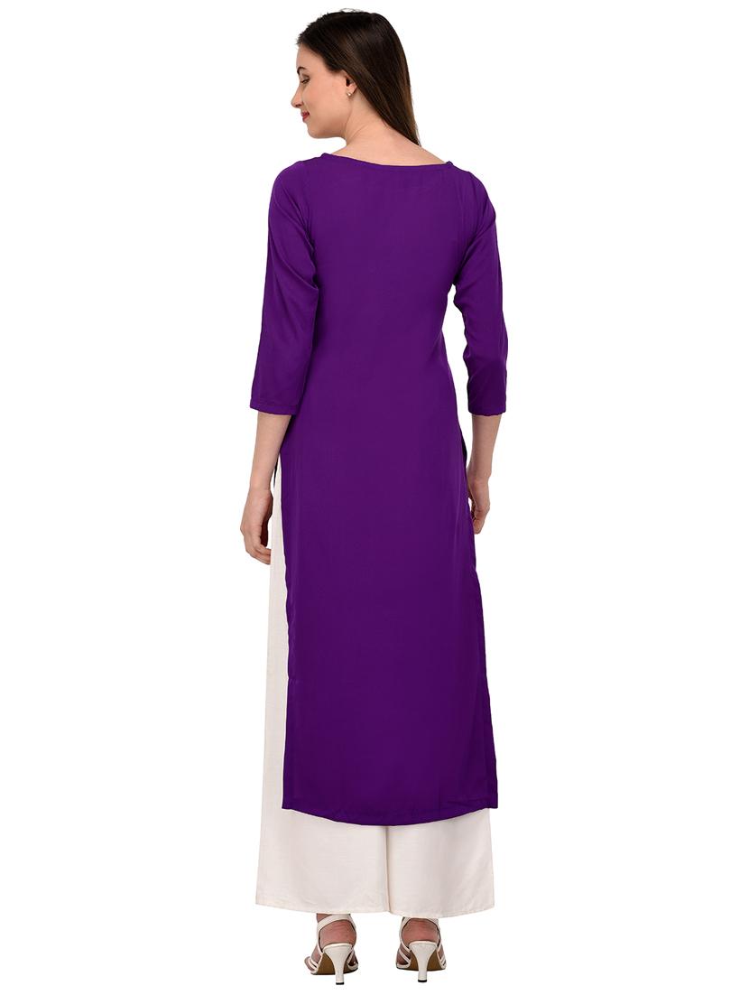 color block straight kurta - 16138581 - Standard Image - 2