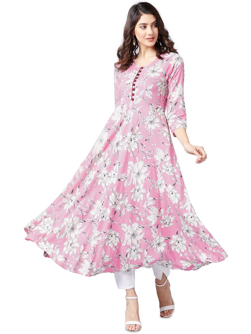 floral print flared kurta 