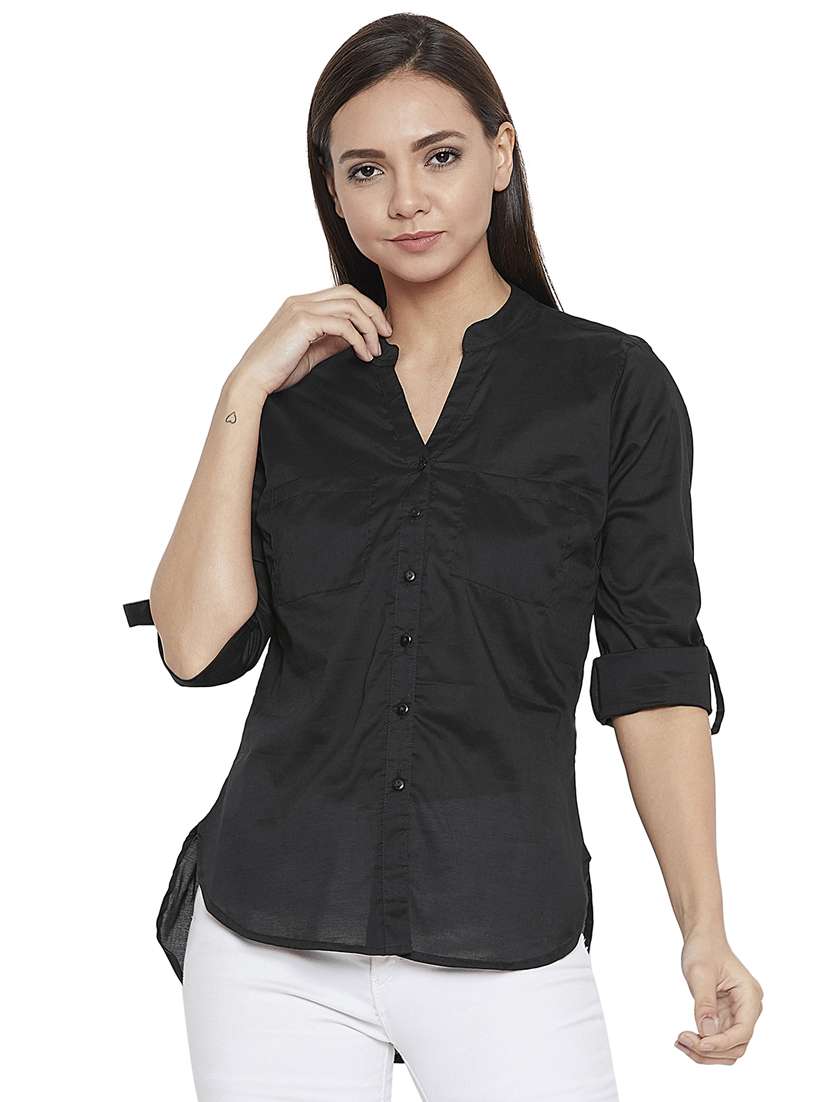 roll up sleeved pocket patch shirt