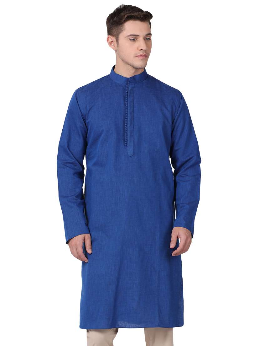 blue cotton long kurta
