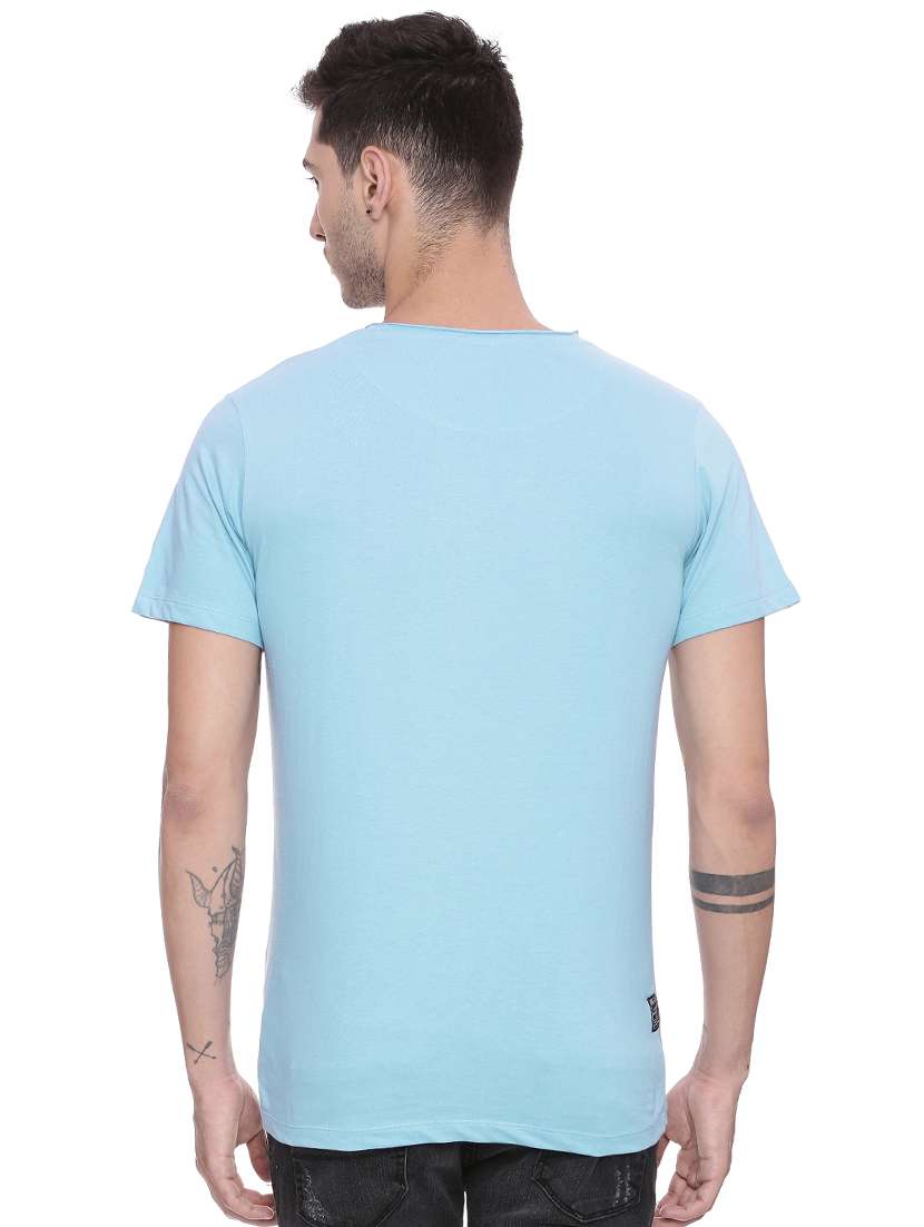 blue solid tshirt - 16142284 -  Standard Image - 2