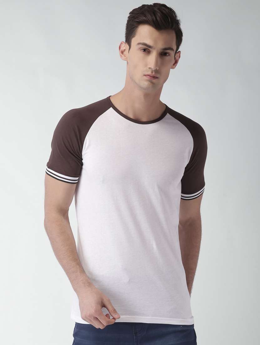 white color block raglan t-shirt