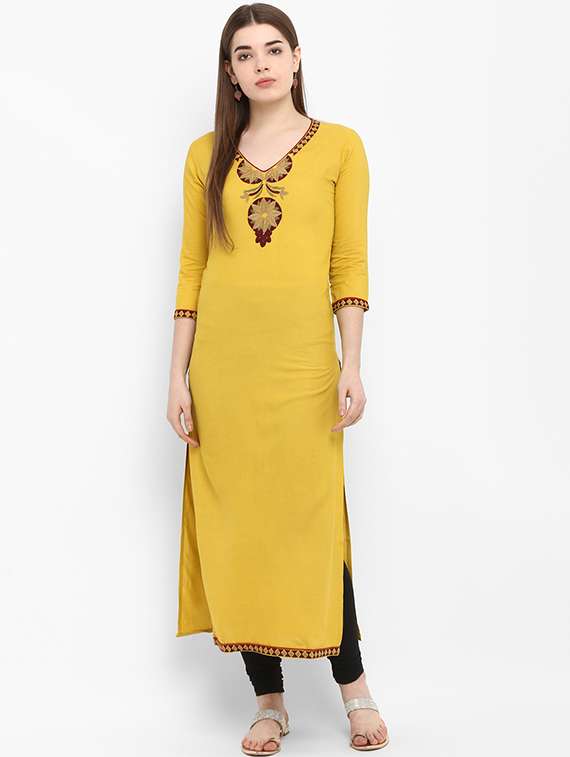 embroidered straight kurta