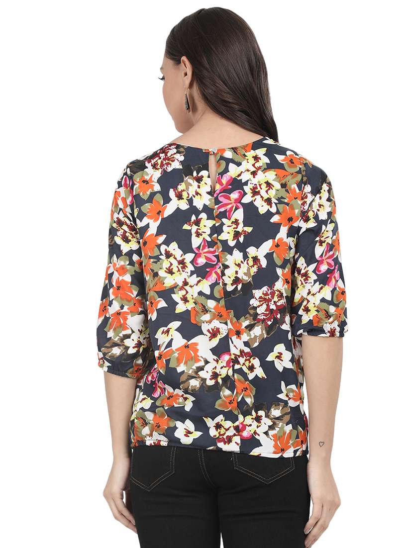 pleated floral blouson top - 16159055 -  Standard Image - 2