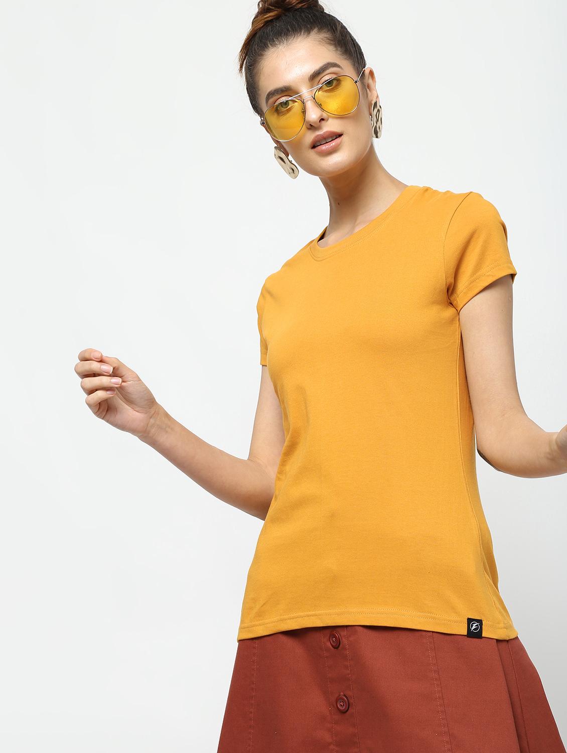 women's plain round neck t-shirt - 16159599 -  Zoom Image - 0