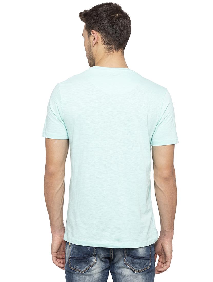 light blue chest print tshirt - 16167375 - Standard Image - 2